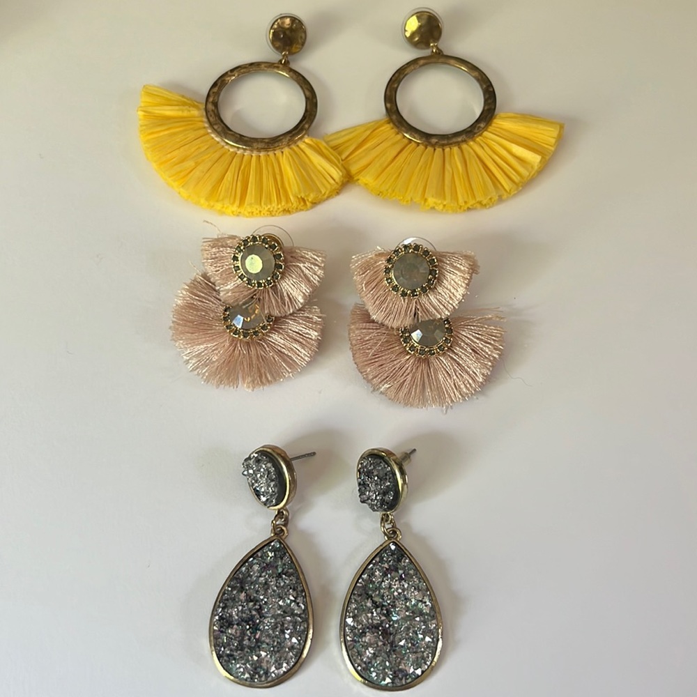 Set of 3 Assorted Costume Jewelry Earrings